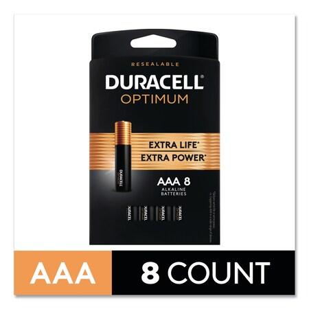 Duracell Duracell Optimum AAA Alkaline Battery, 8 PK, 1.5VDC OPT2400B8PRT